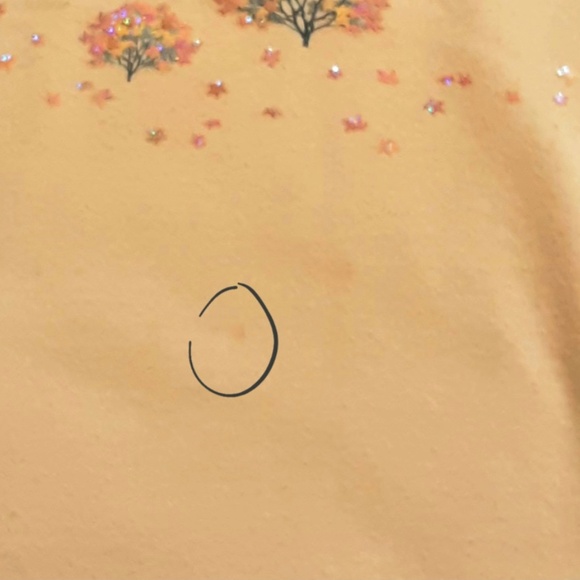 Golden Autumn Sweatshirt with Glittery Rose Gold Fall Tree Design Sz S - Picture 8 of 11